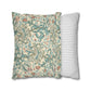 Two pillows, one with floral pattern and one with stripes, on a white background