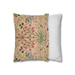 Floral-patterned pillow and a striped pillow on a white background