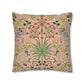Decorative pillow with floral pattern on a pink background