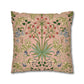 Decorative pillow with floral pattern on a pink background