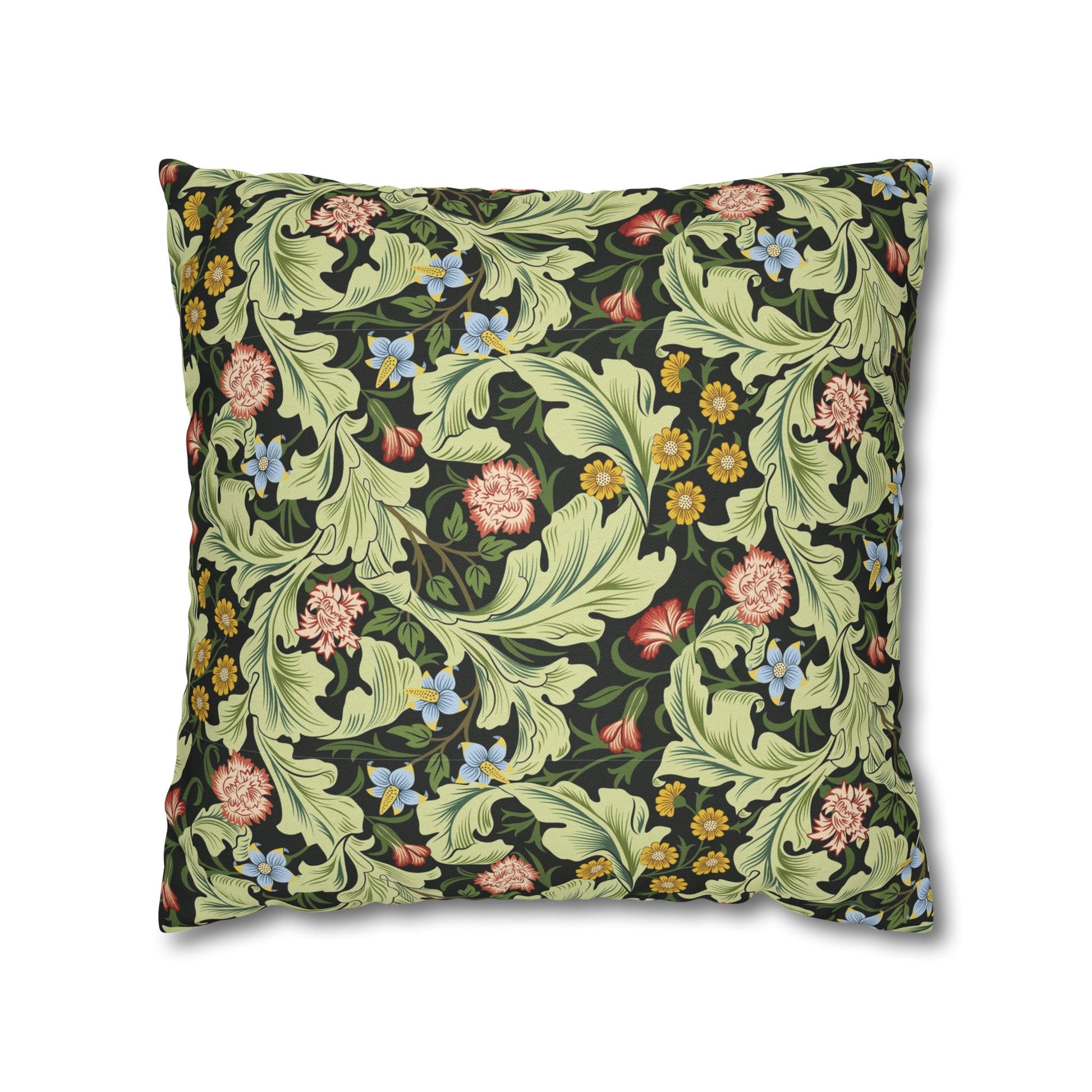 Decorative pillow with floral pattern on a white background - William Morris Leicester