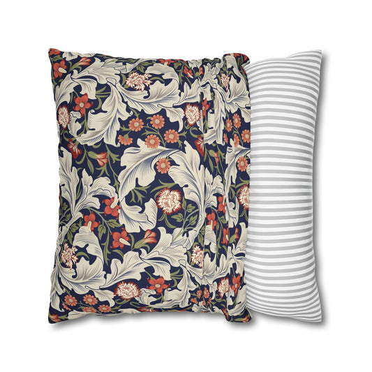 Floral-patterned pillow and a striped pillow on a white background