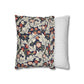Floral-patterned pillow and a striped pillow on a white background