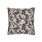 Decorative pillow with floral pattern on a white background