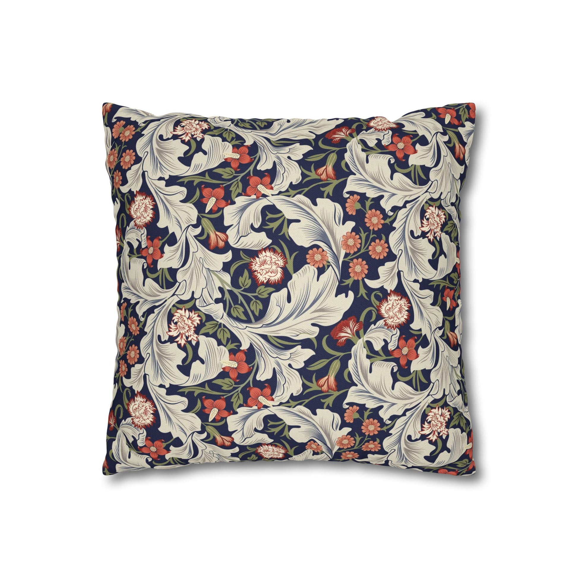 Decorative pillow with floral pattern on a white background