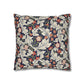 Decorative pillow with floral pattern on a white background