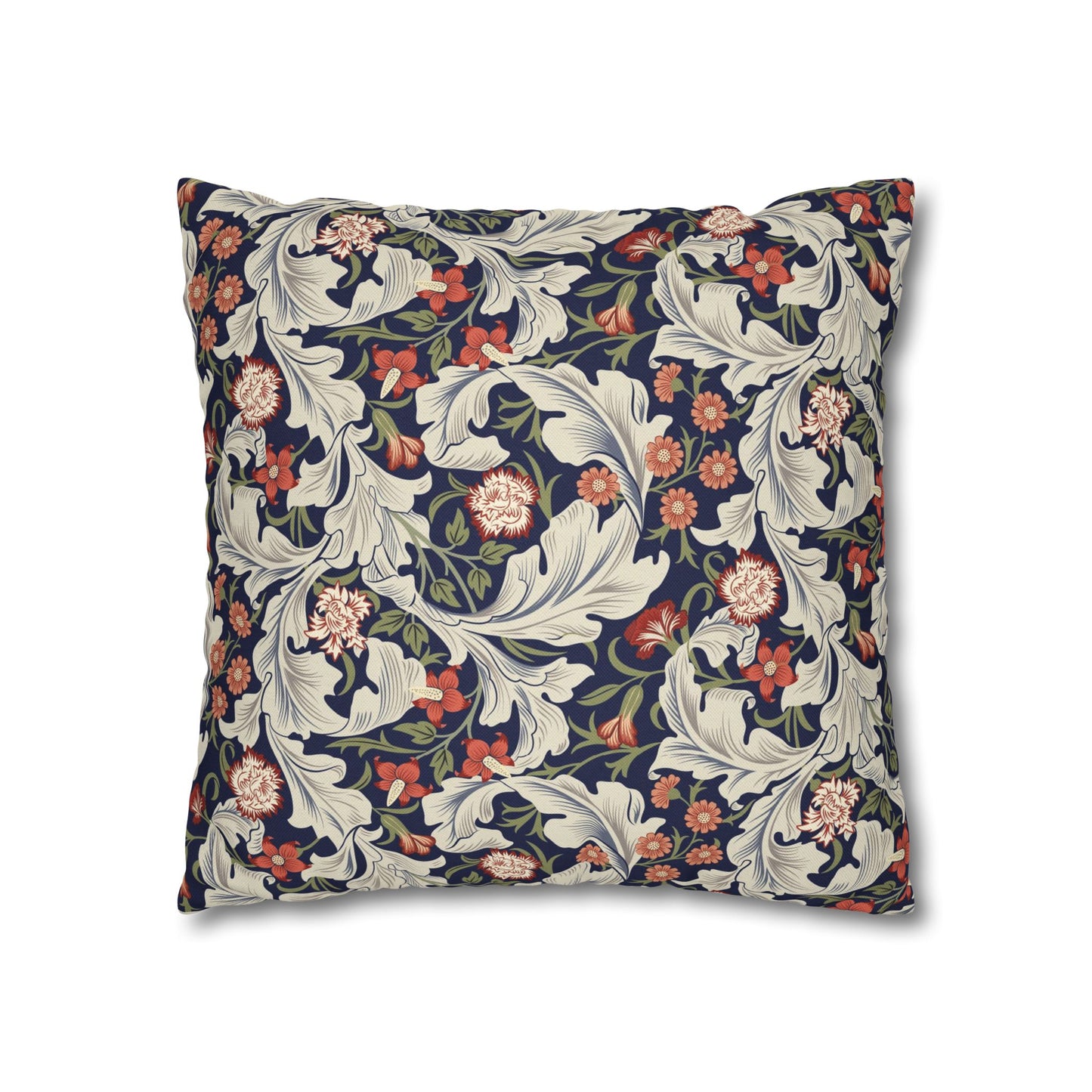 Decorative pillow with floral pattern on a white background