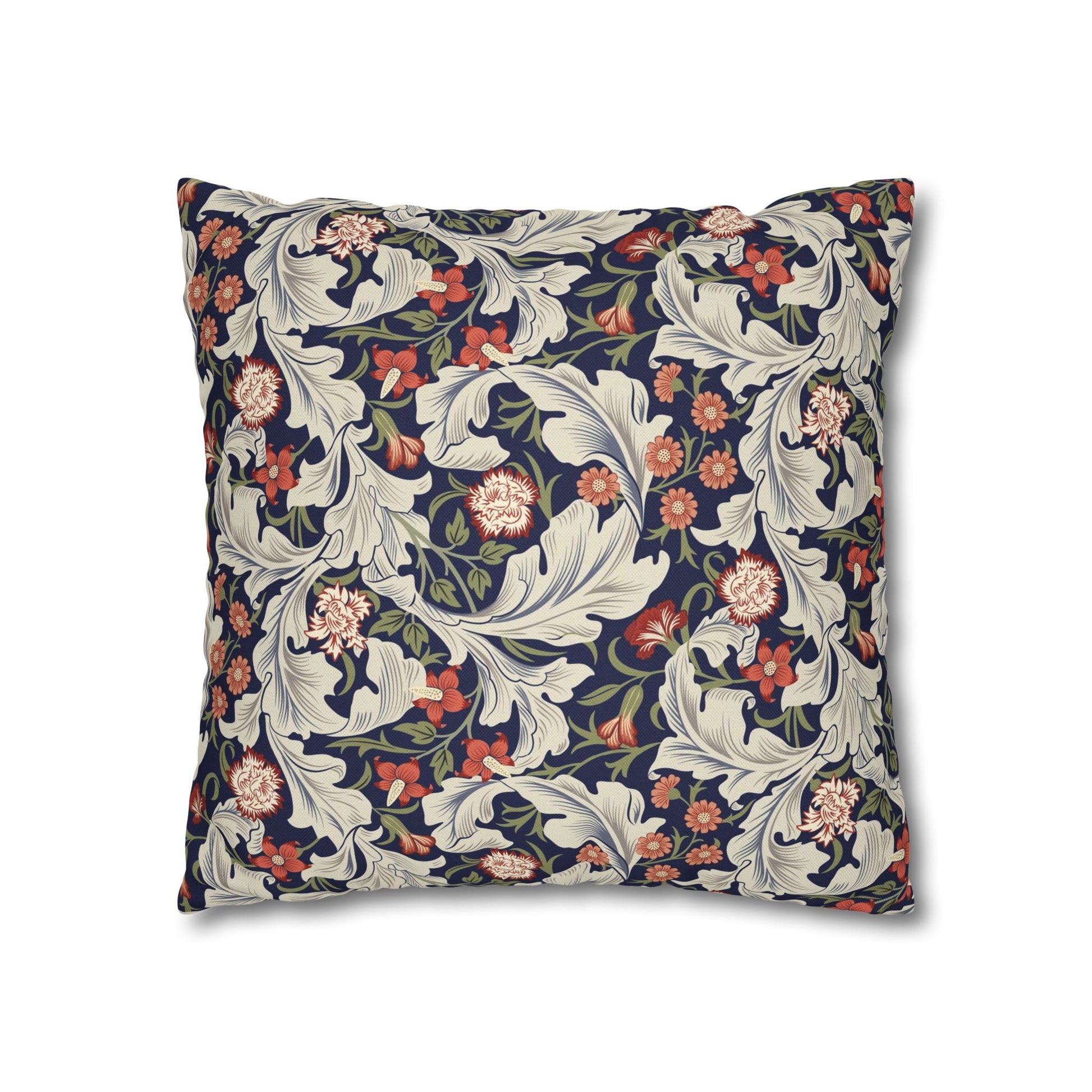 Decorative pillow with floral pattern on a white background