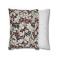 Floral-patterned pillow and a striped pillow on a white background