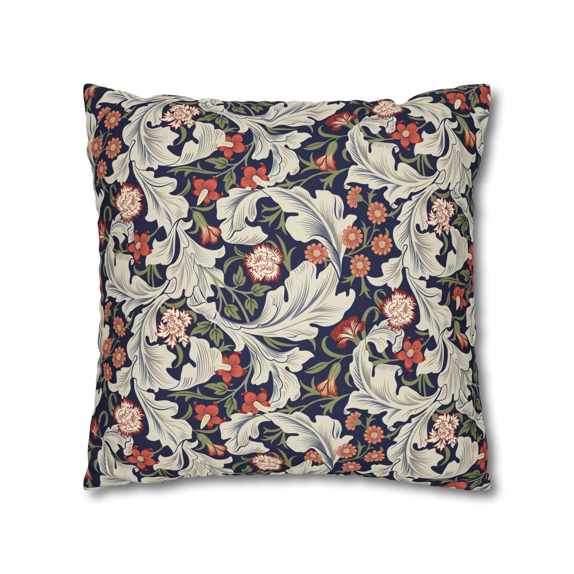 Decorative pillow with floral pattern on a white background