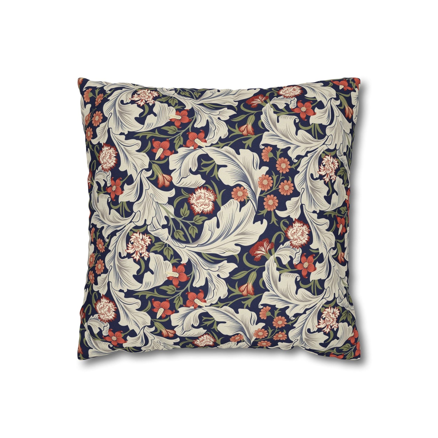 Decorative pillow with floral pattern on a white background