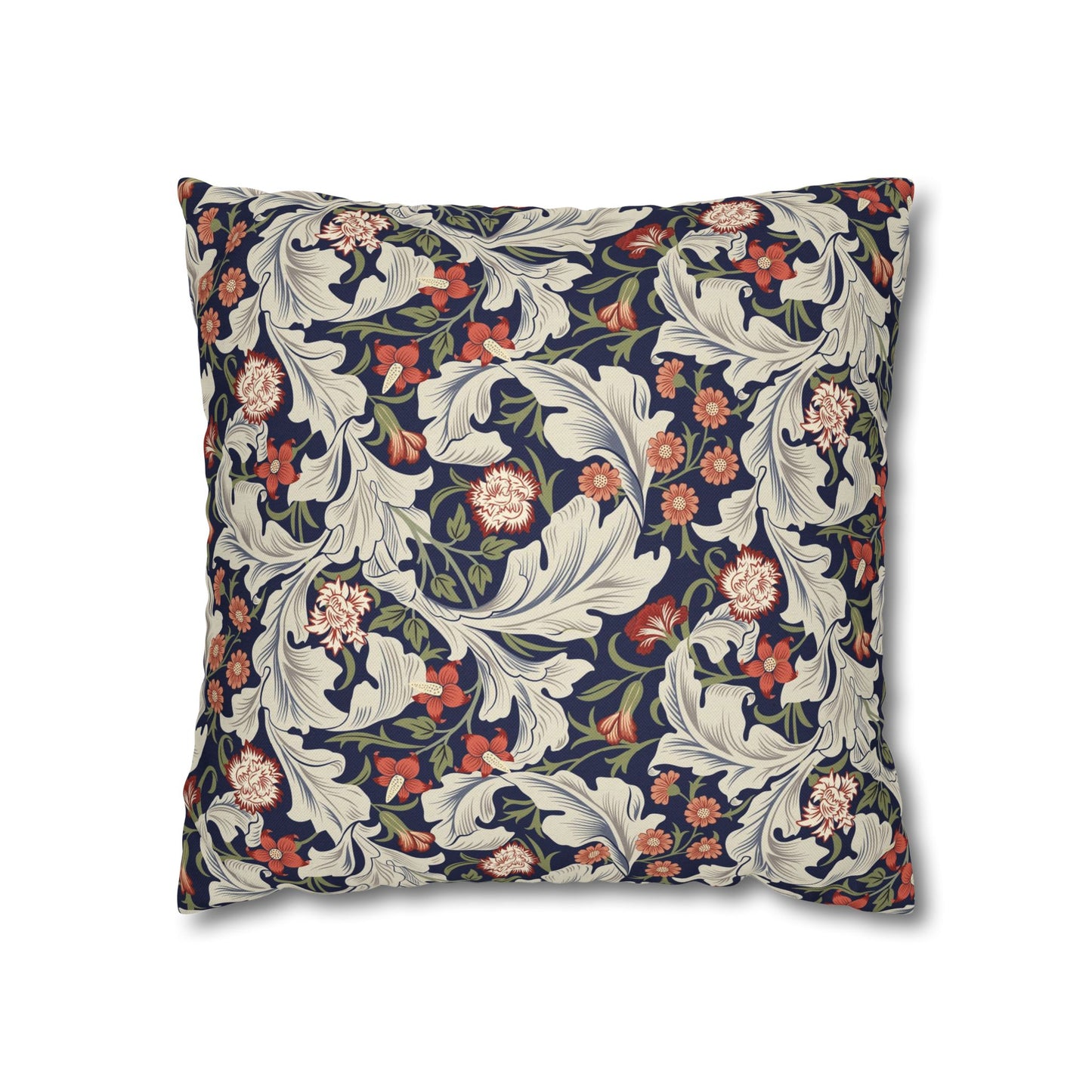 Floral patterned pillow on a white background