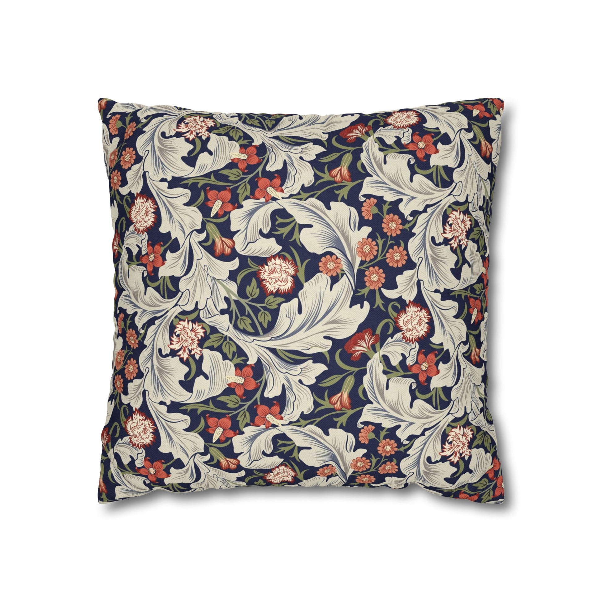 Floral patterned pillow on a white background