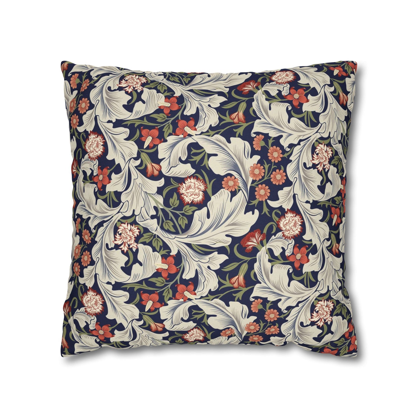 Decorative pillow with floral pattern on a white background