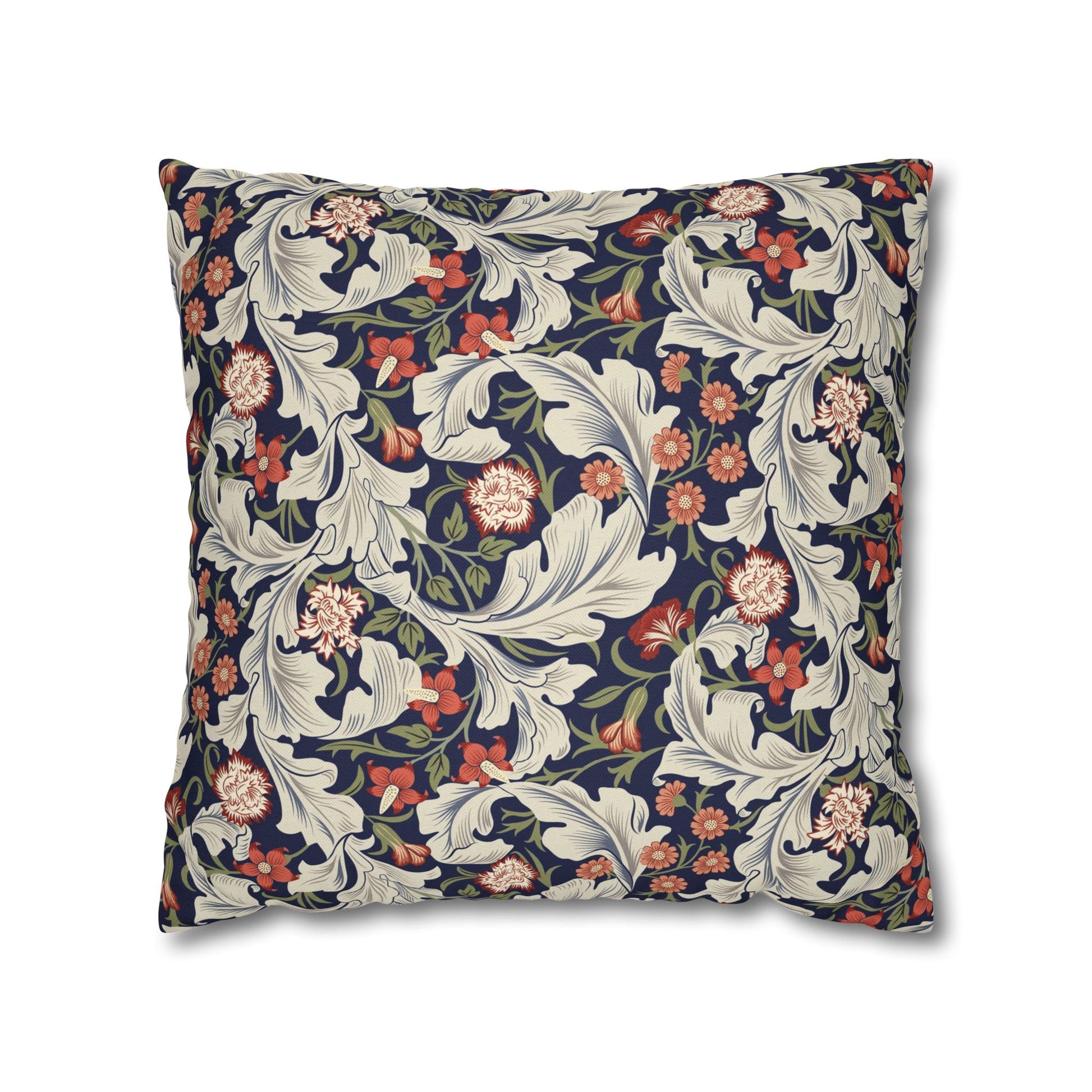 Decorative pillow with floral pattern on a white background