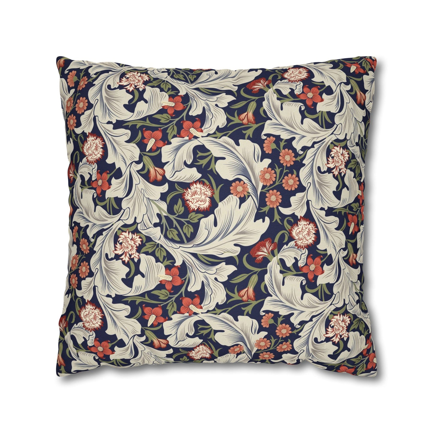 Decorative pillow with floral pattern on a white background