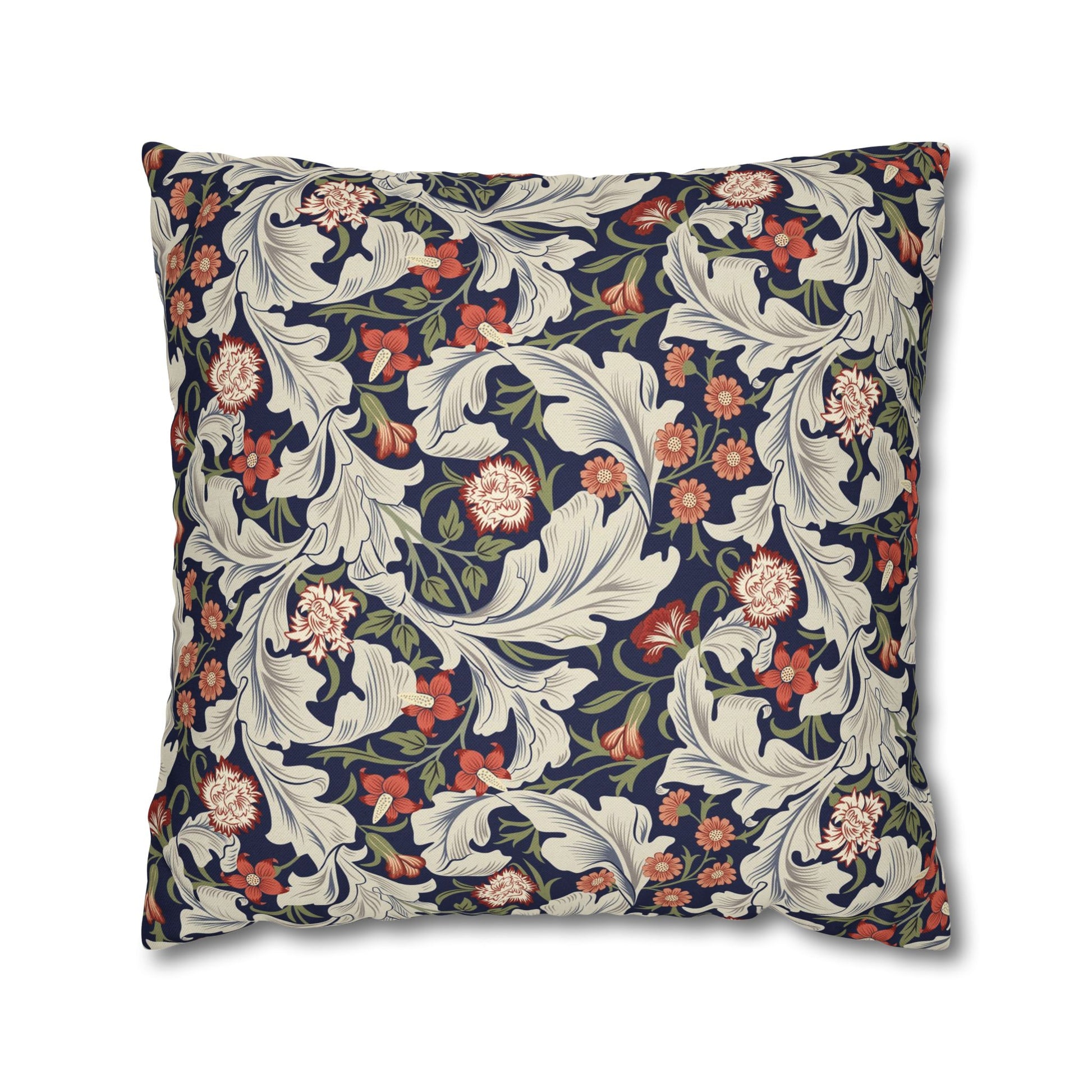 Decorative pillow with floral pattern on a white background