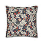 Decorative pillow with floral pattern on a white background