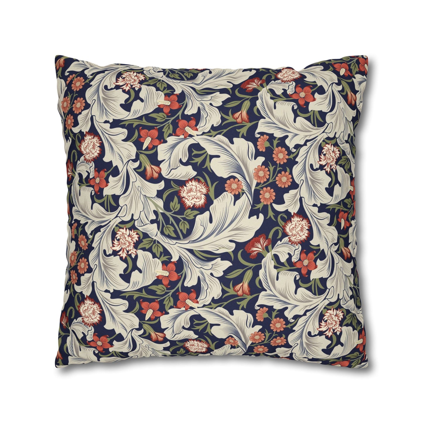 Decorative pillow with floral pattern on a white background