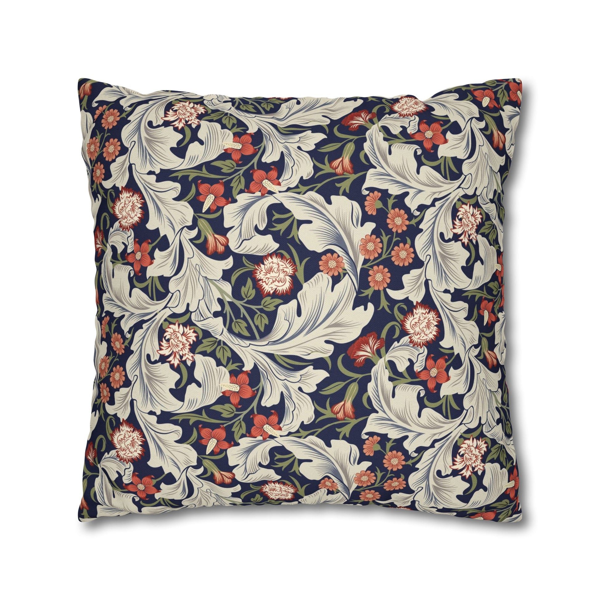 Decorative pillow with floral pattern on a white background