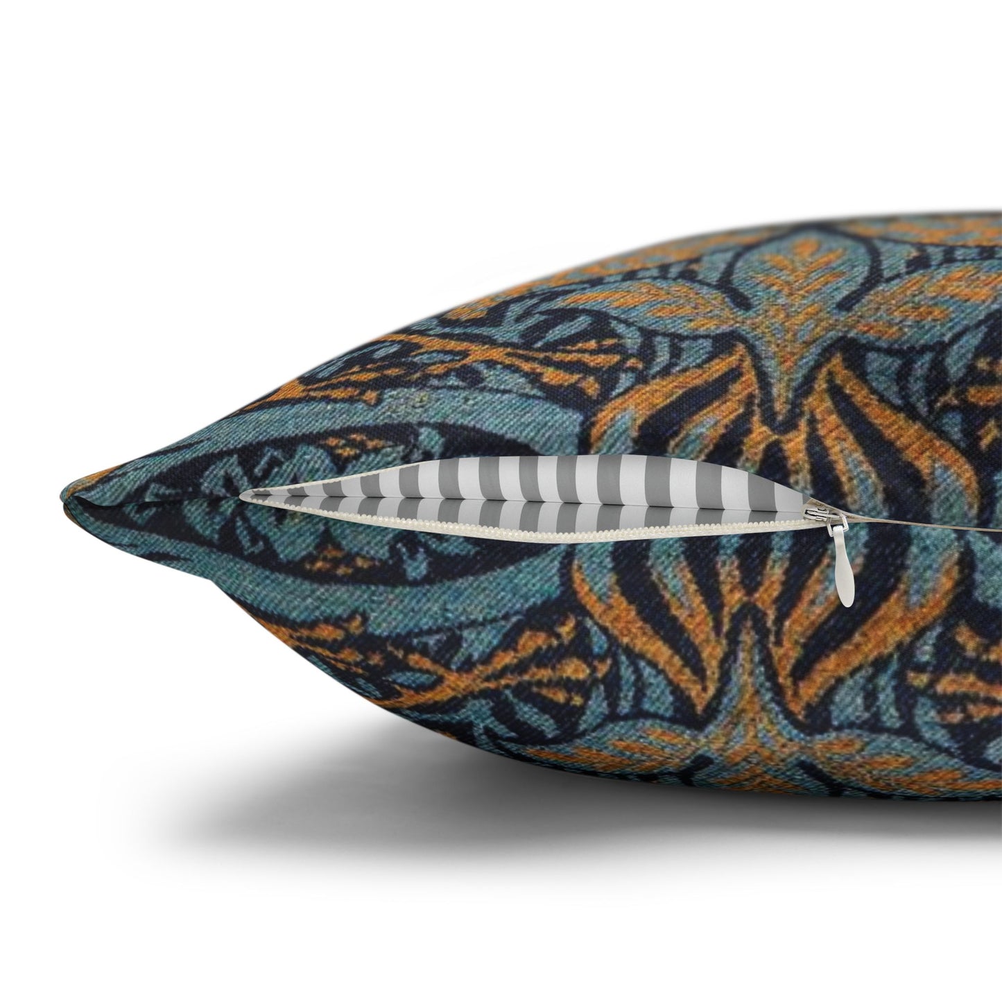 Decorative pillow with a floral pattern on a white background