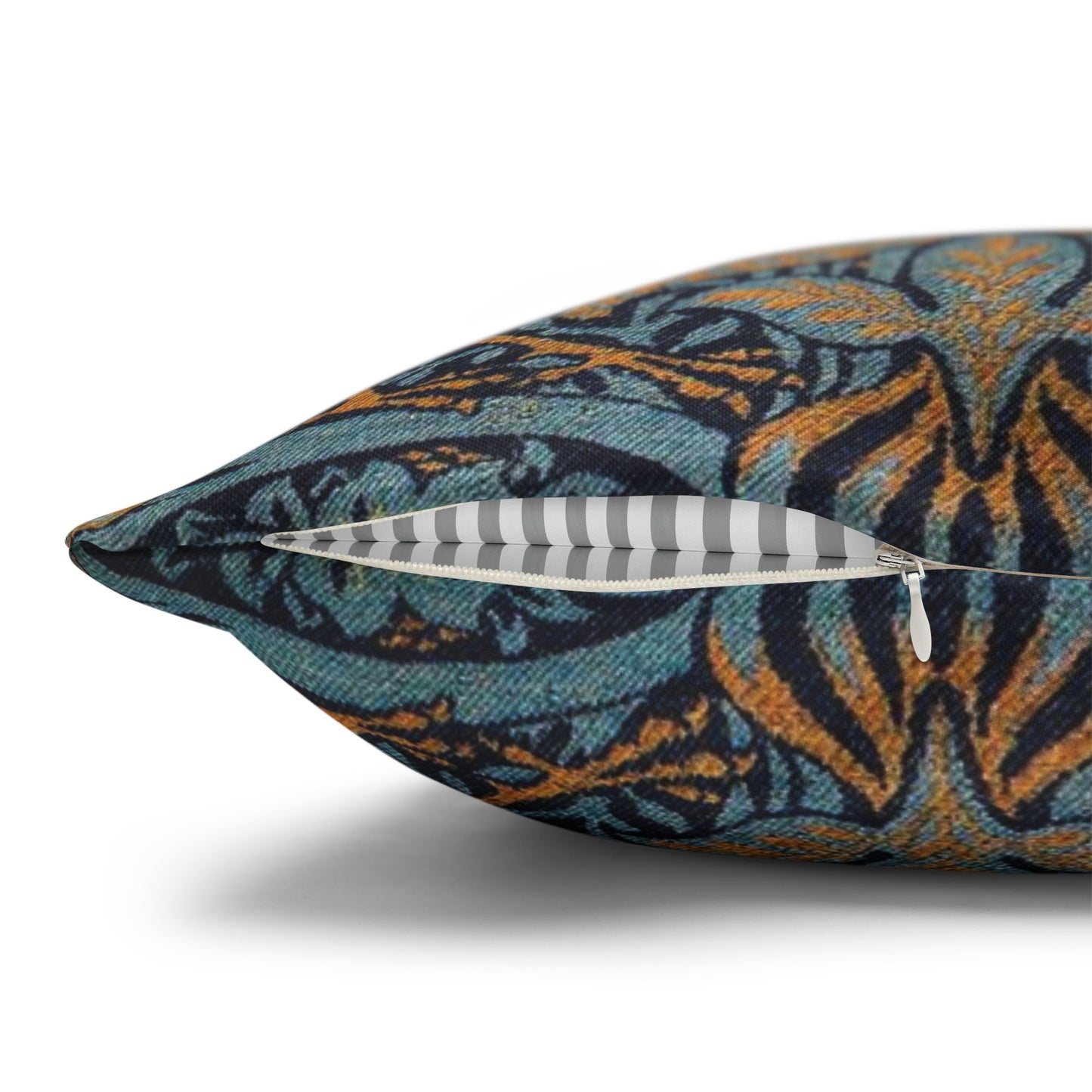 Decorative pillow with a floral pattern on a white background