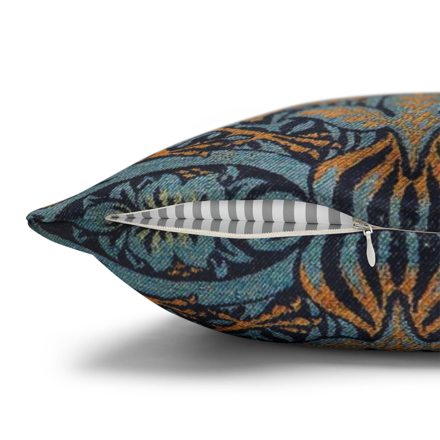 Decorative pillow with a floral pattern on a white background