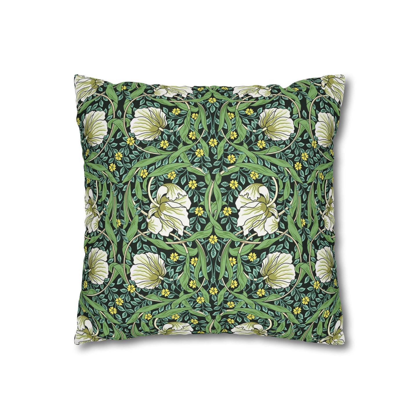 Decorative pillow with floral pattern on a white background