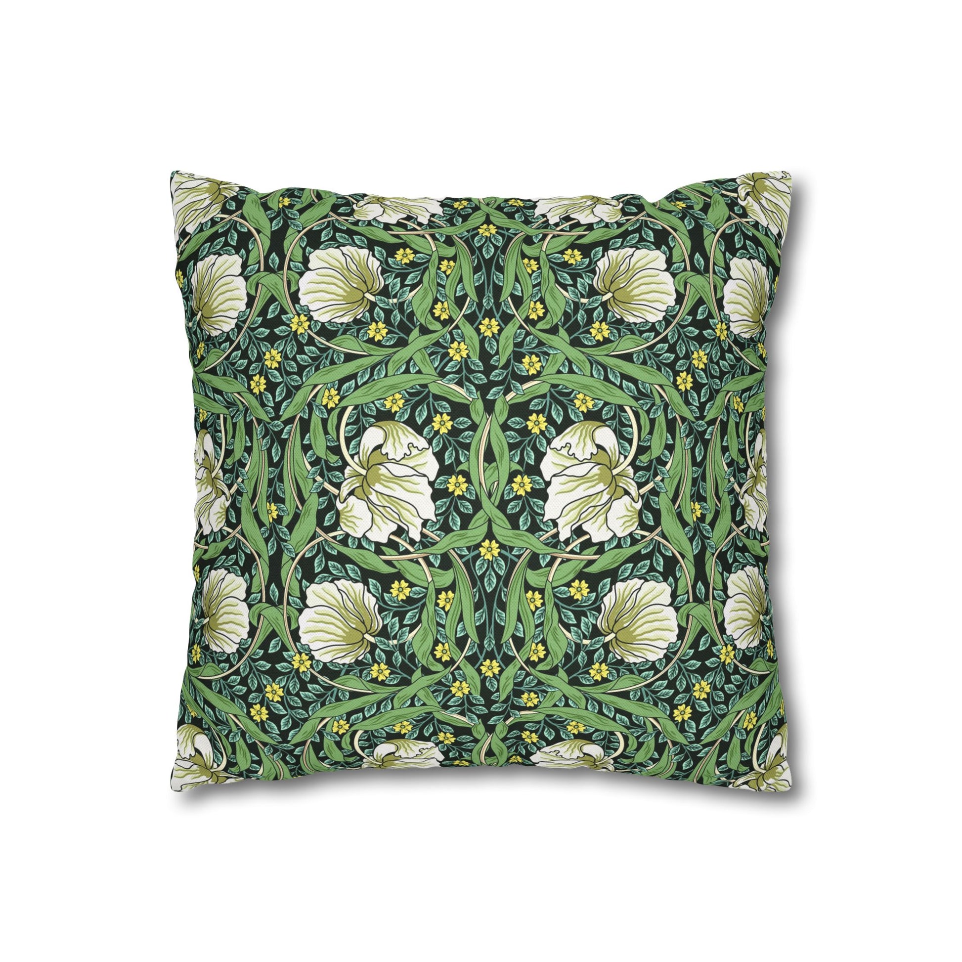 Decorative pillow with floral pattern on a white background