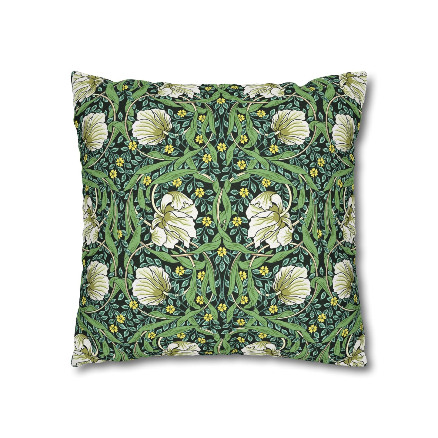 Decorative pillow with floral pattern on a white background