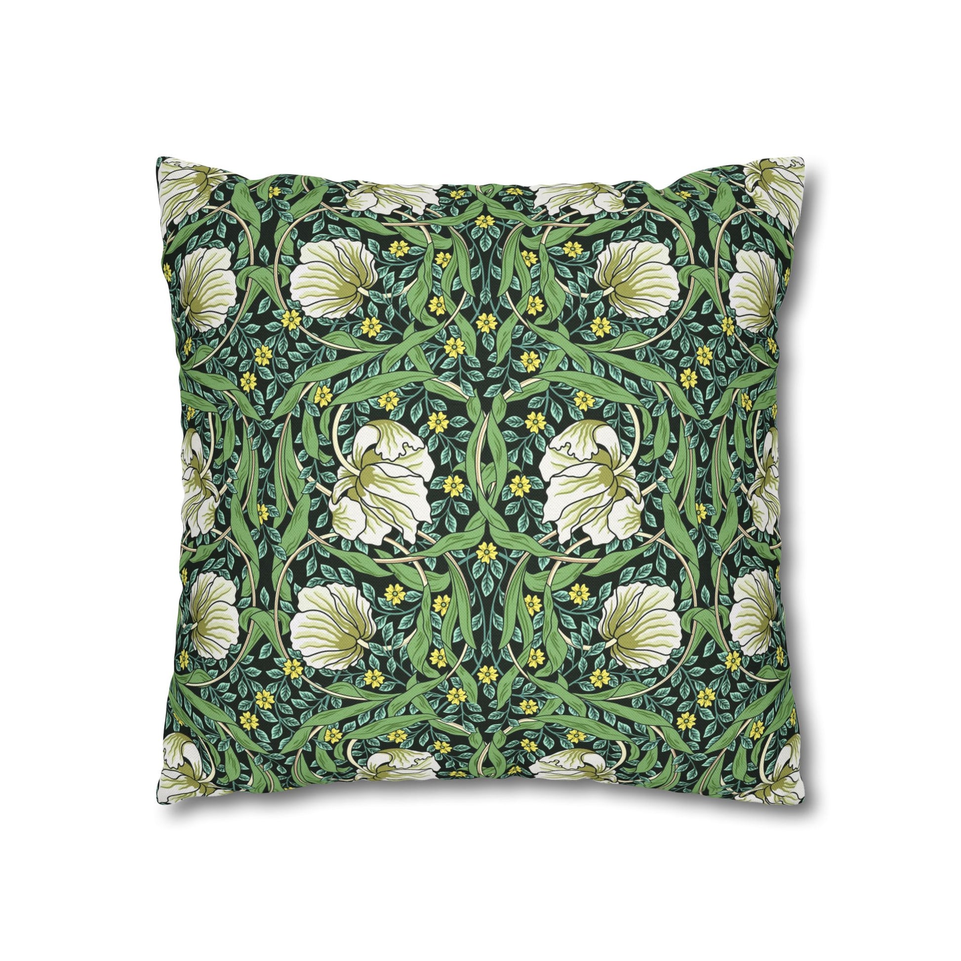 Decorative pillow with floral pattern on a white background