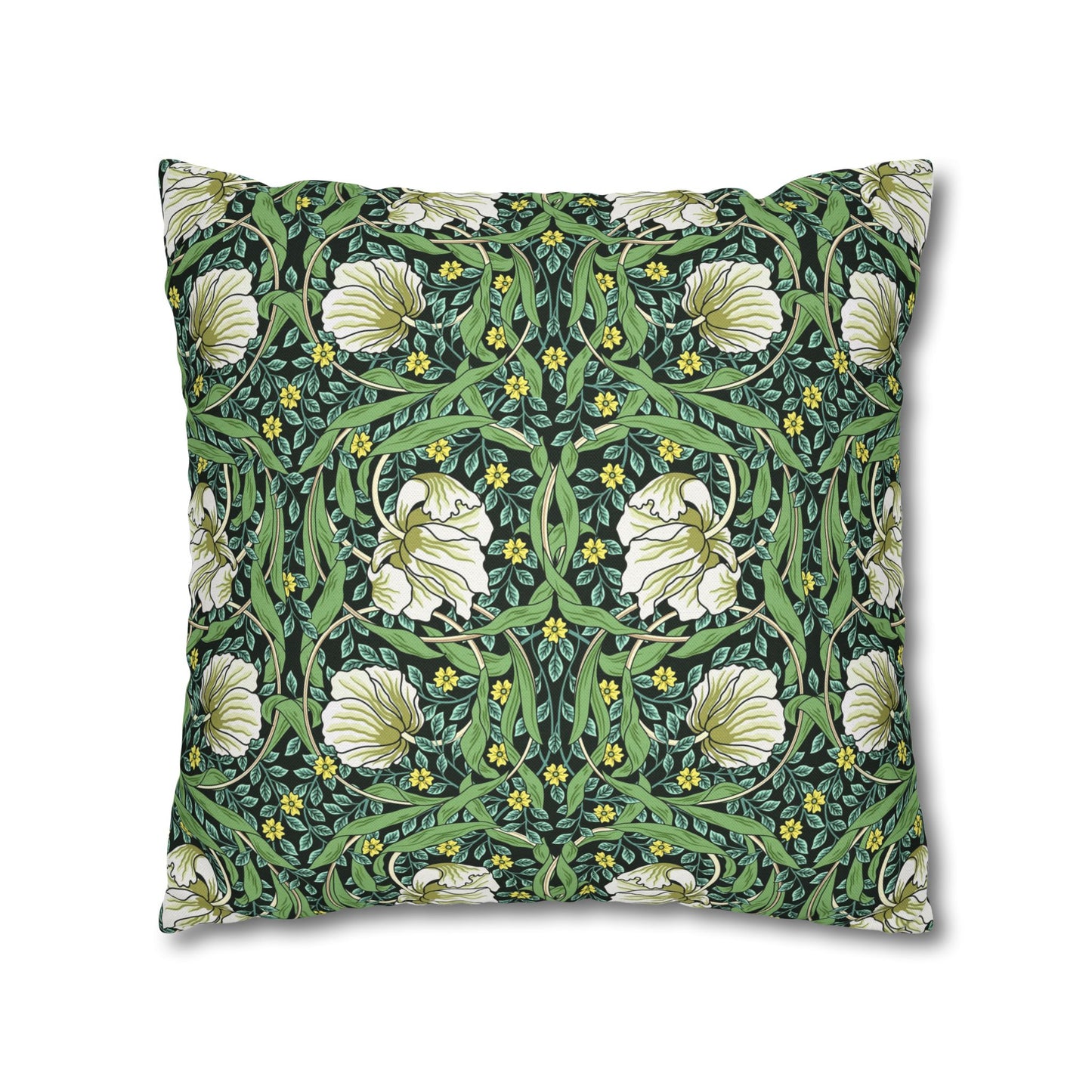 Decorative pillow with floral pattern on a white background