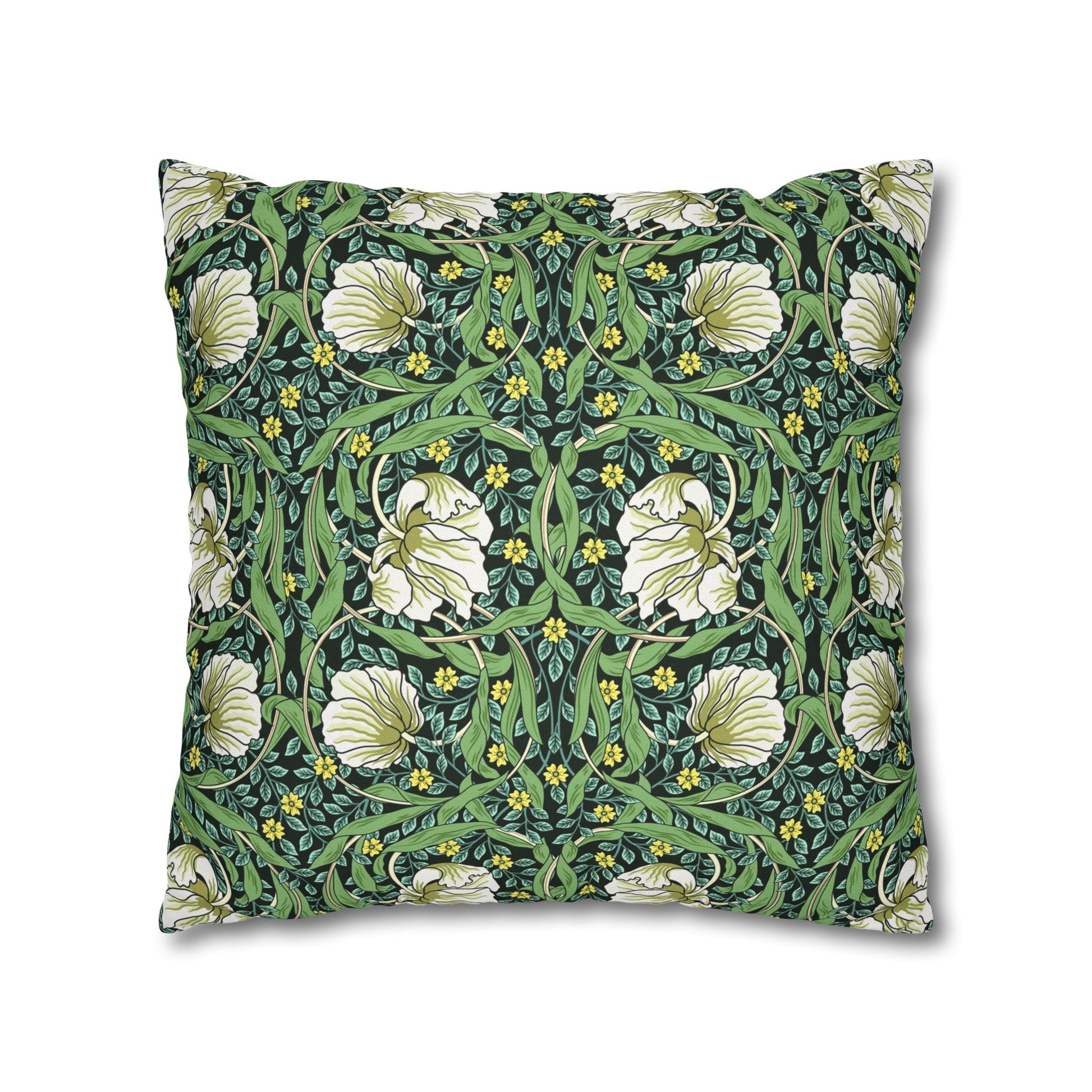 Decorative pillow with floral pattern on a white background
