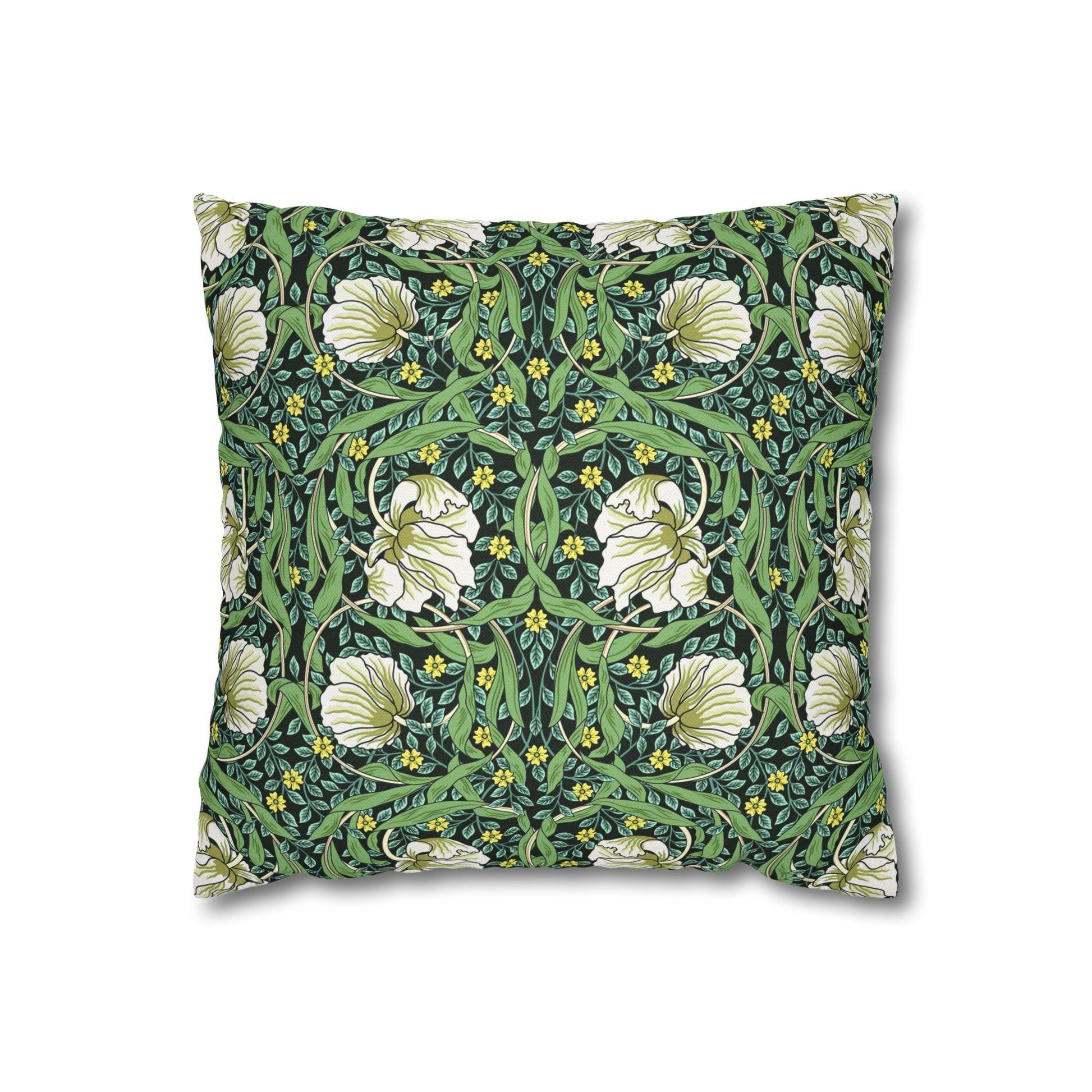 Decorative pillow with floral pattern on a white background
