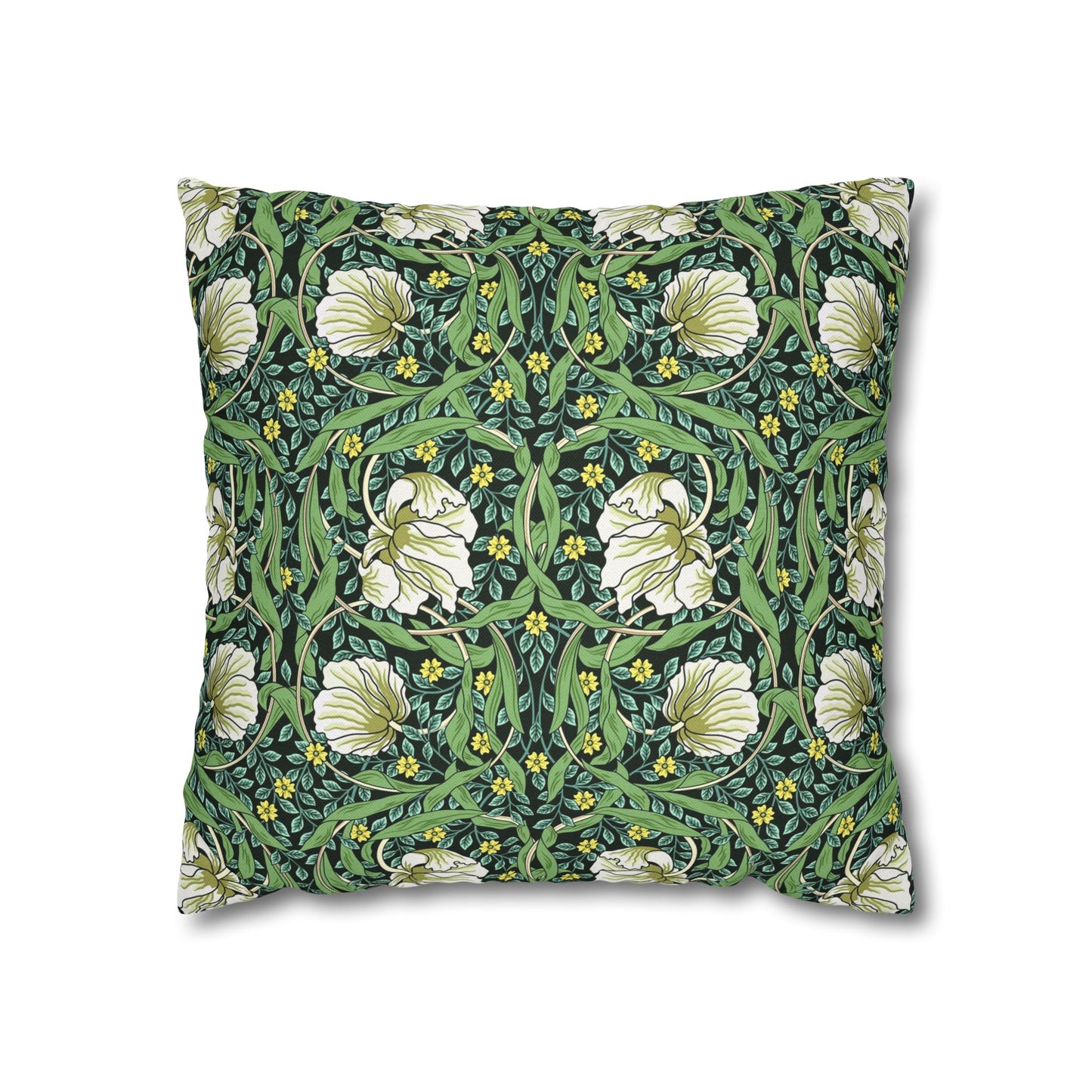 Decorative pillow with a floral pattern on a white background
