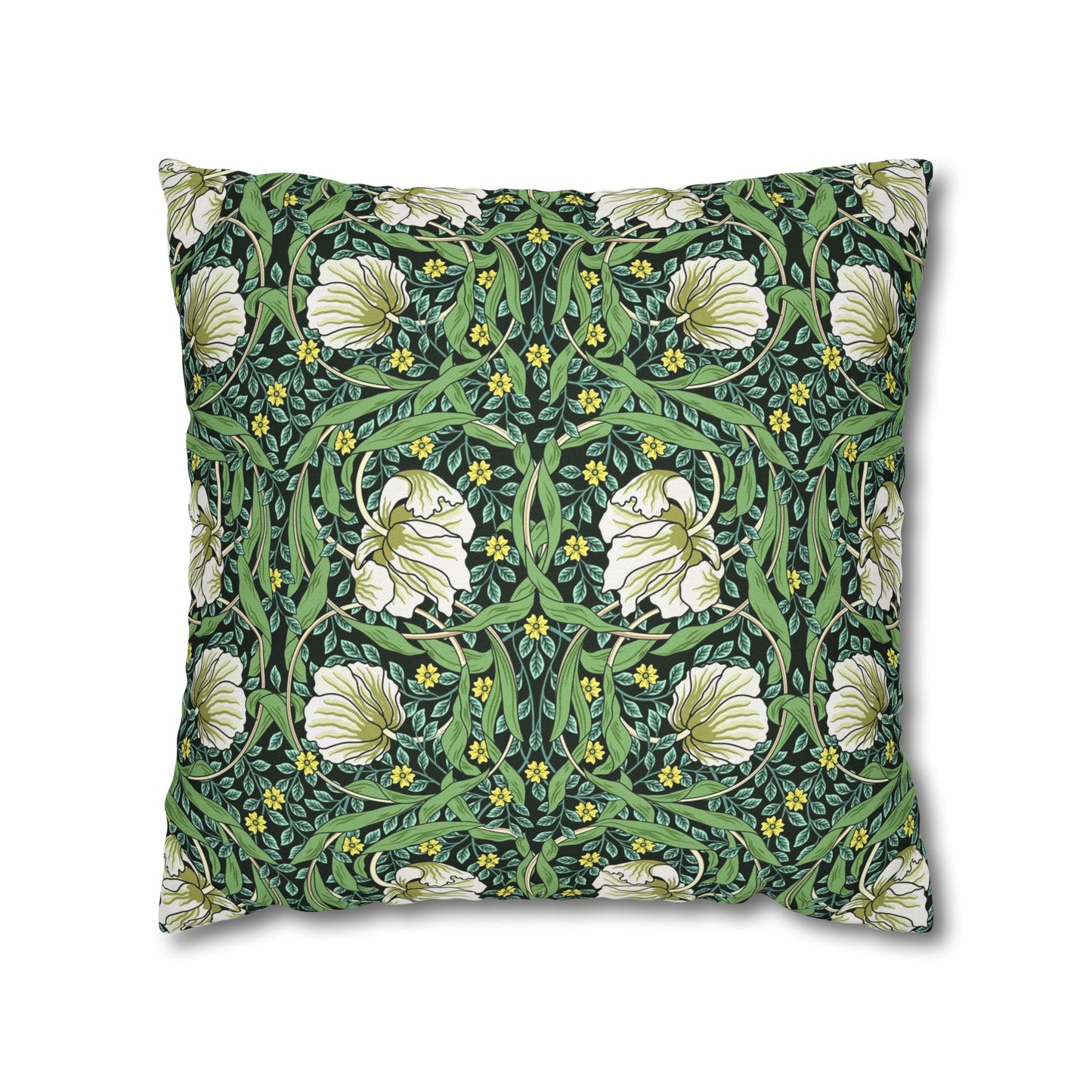Decorative pillow with floral pattern on a white background