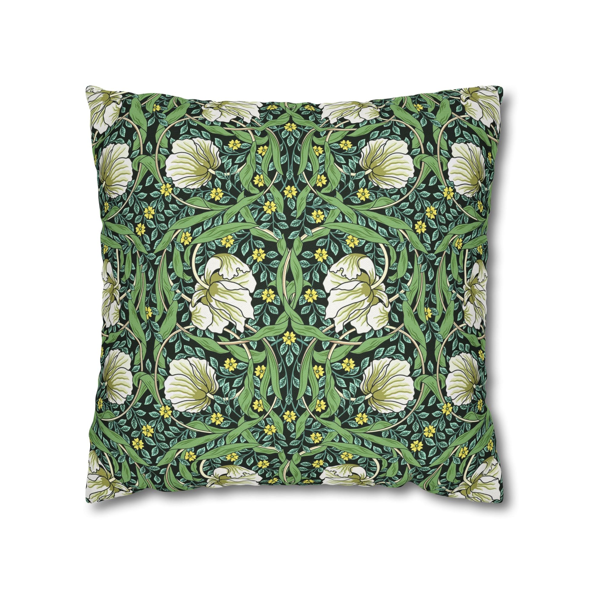 Decorative pillow with floral pattern on a white background