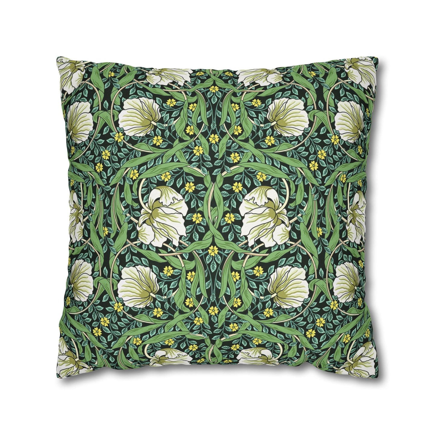 Decorative pillow with floral pattern on a white background