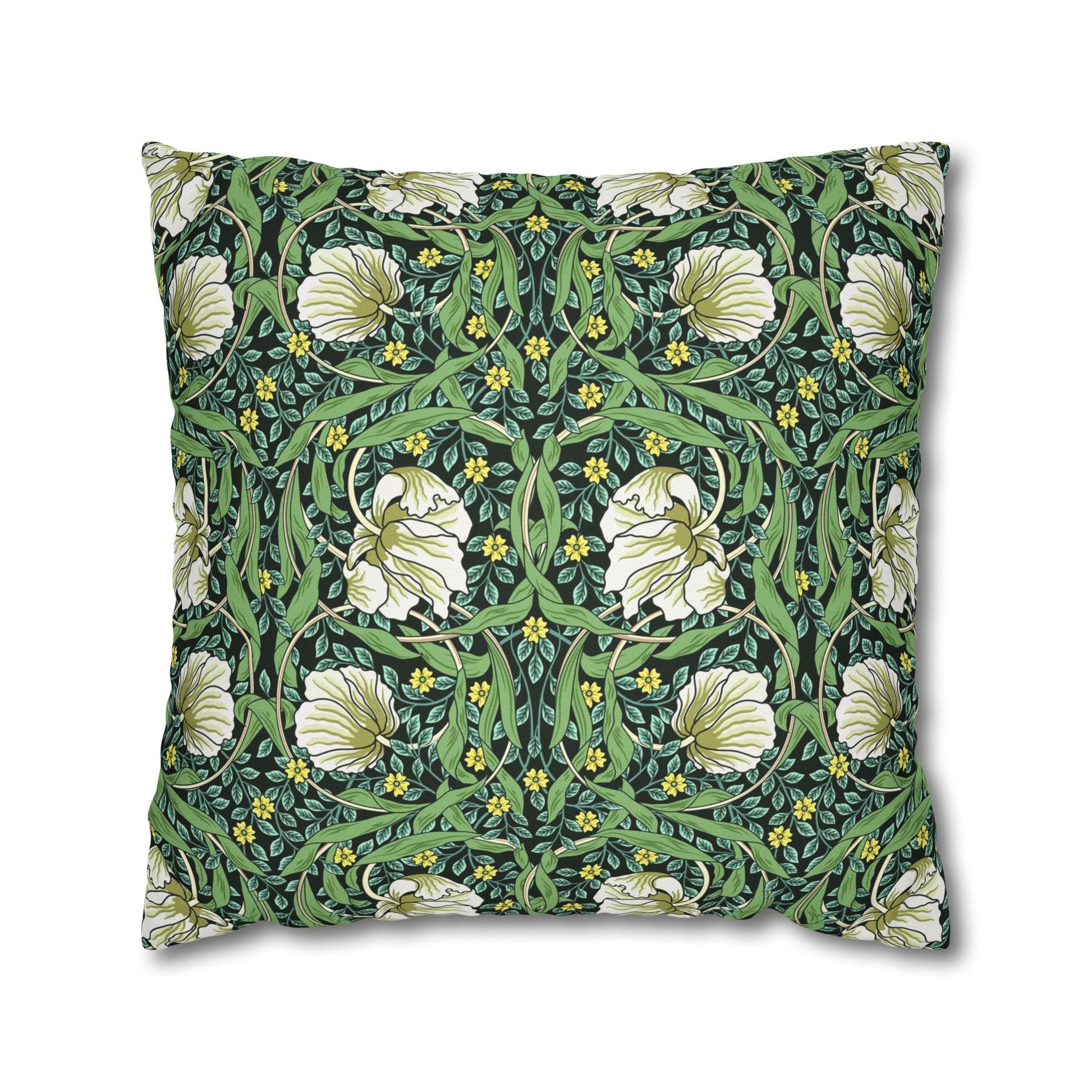 Decorative pillow with floral pattern on a white background