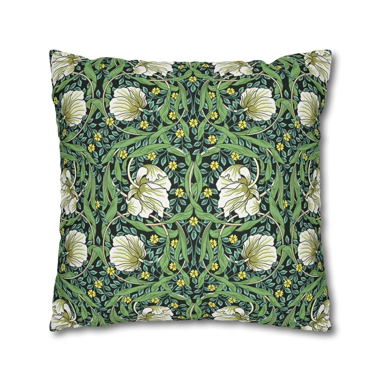 Decorative pillow with floral pattern on a white background