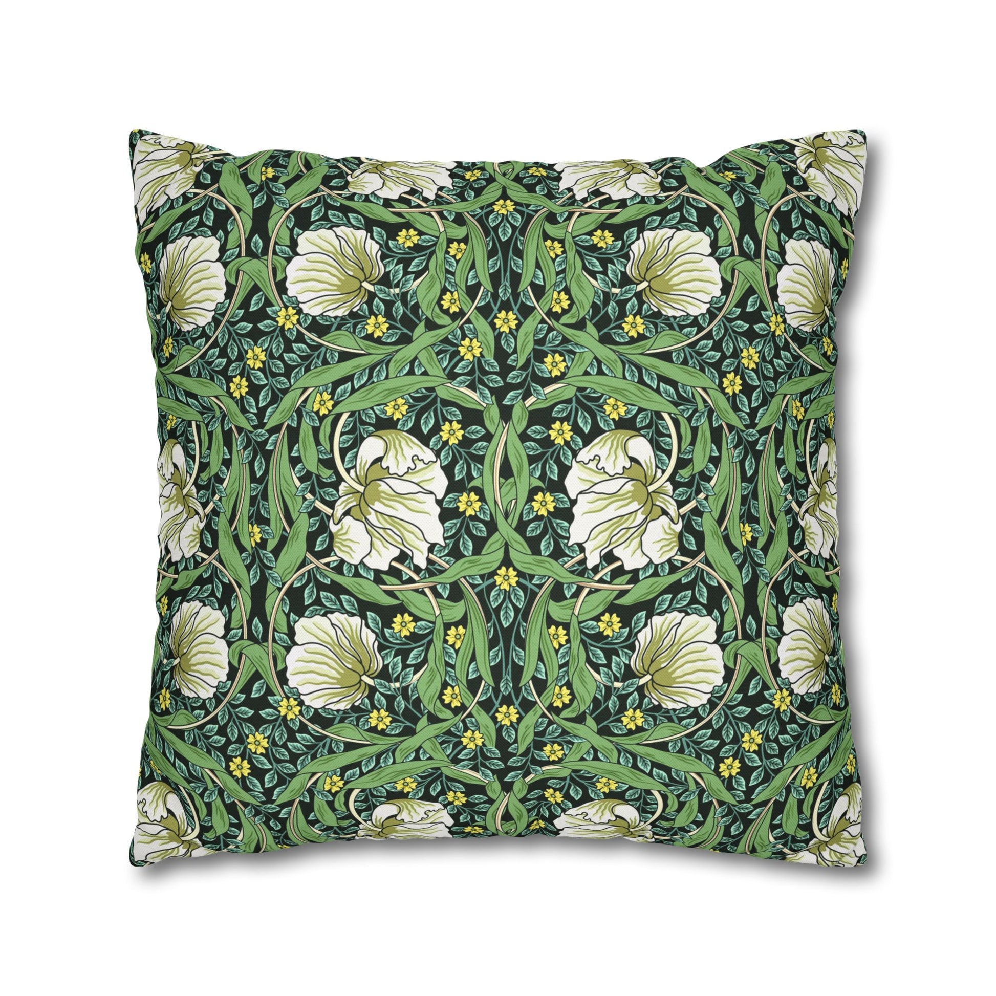 Decorative pillow with floral pattern on a white background