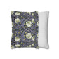 Floral-patterned pillow and a striped pillow on a white background