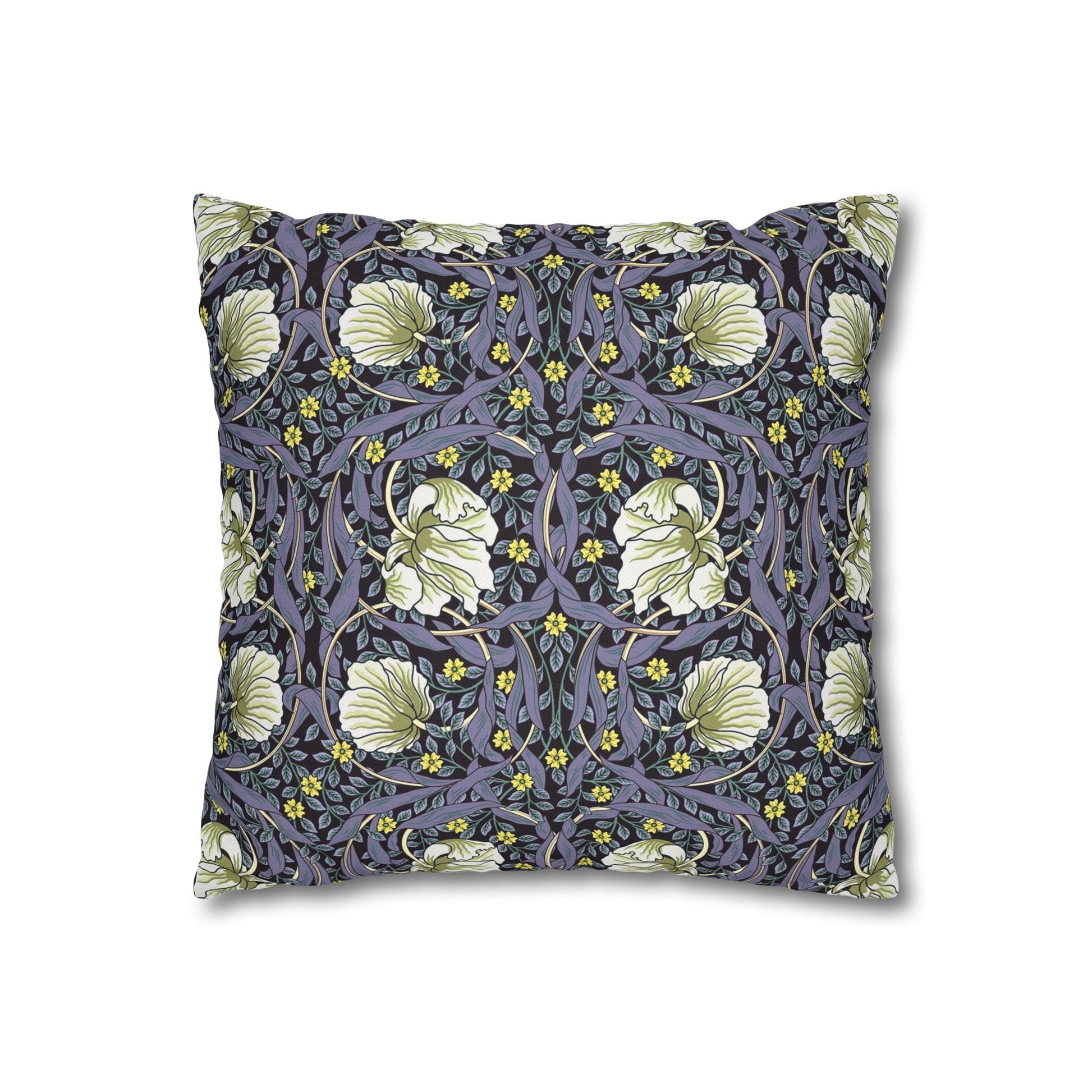 Decorative pillow with floral pattern on a white background