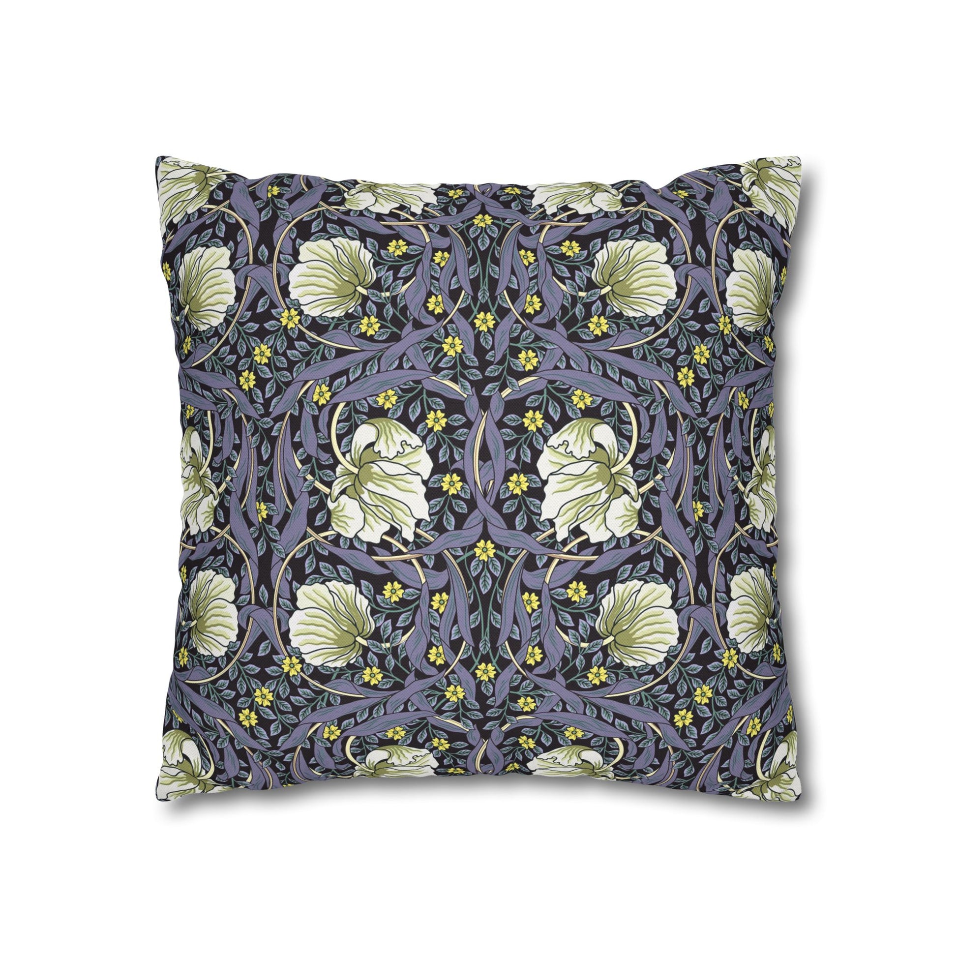 Decorative pillow with floral pattern on a white background
