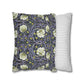 Floral-patterned pillow and a striped pillow on a white background