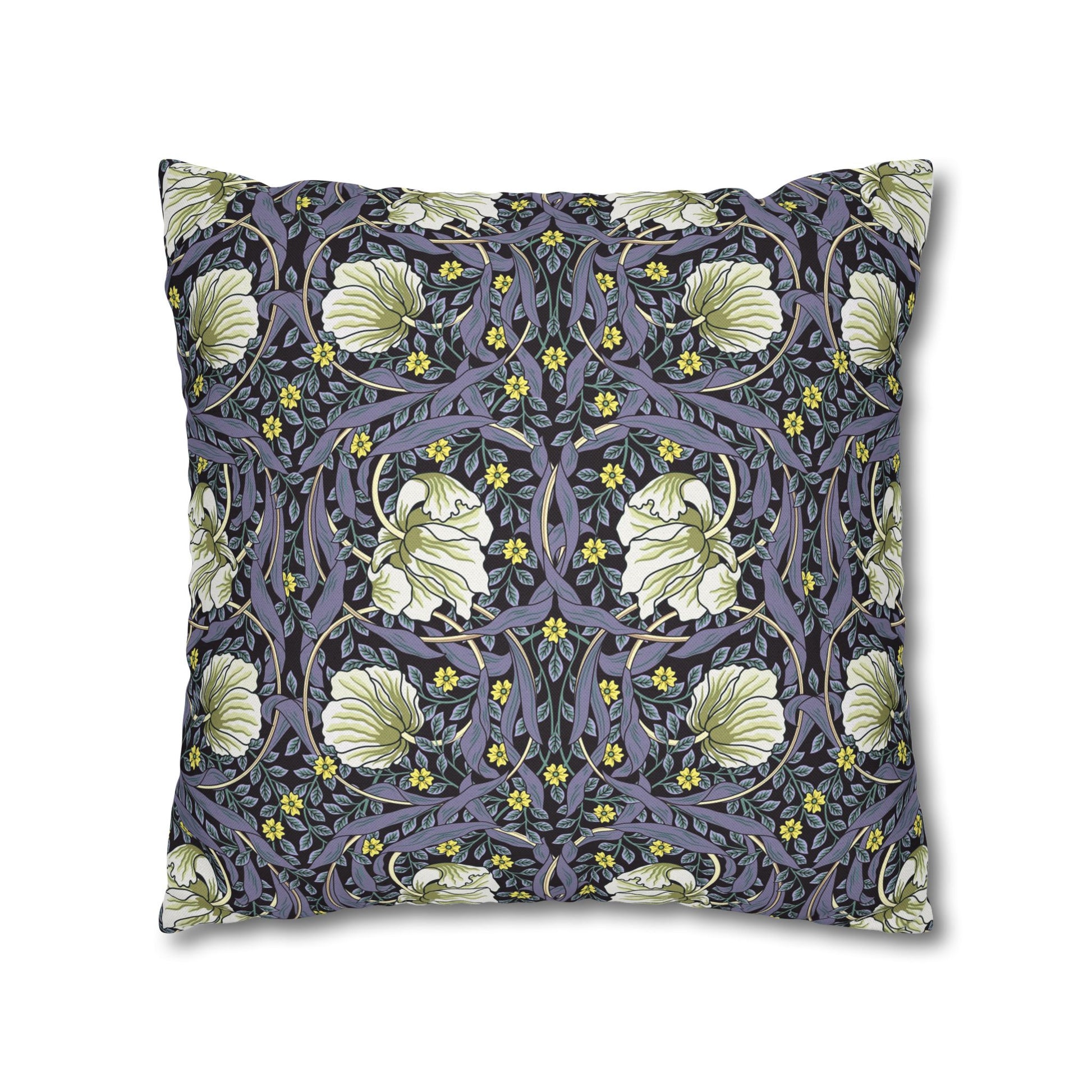 Decorative pillow with floral pattern on a white background