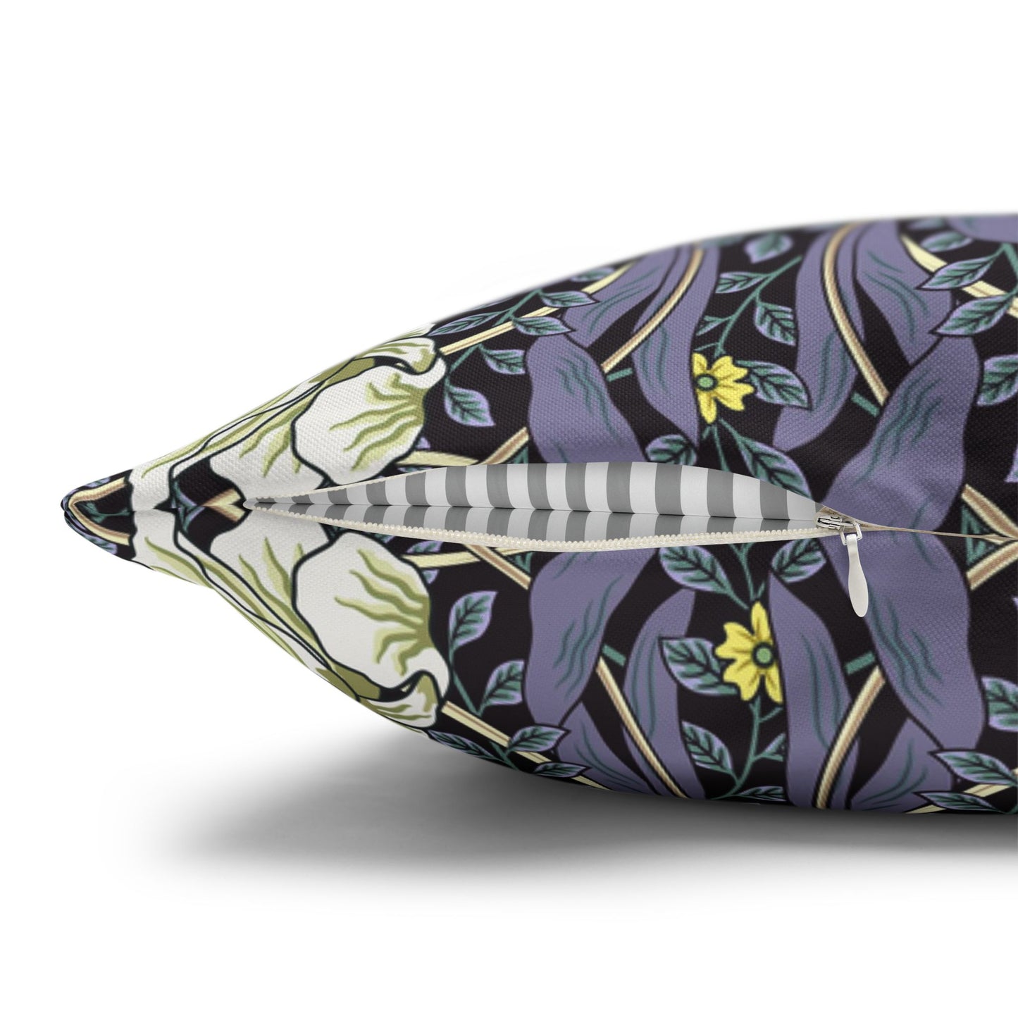 Decorative pillow with floral pattern on a white background