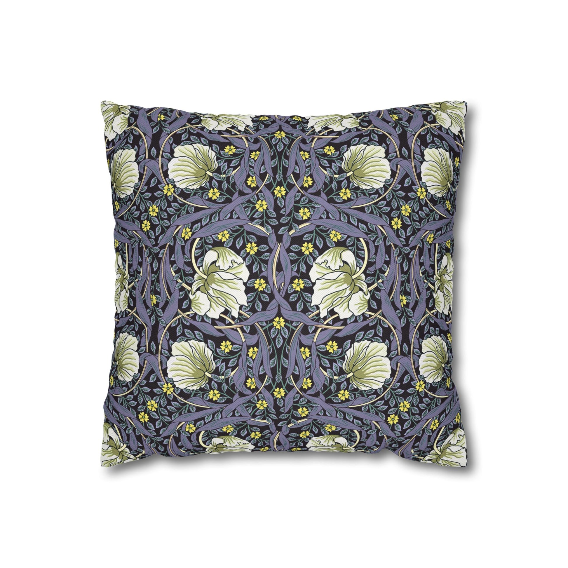 Decorative pillow with floral pattern on a white background