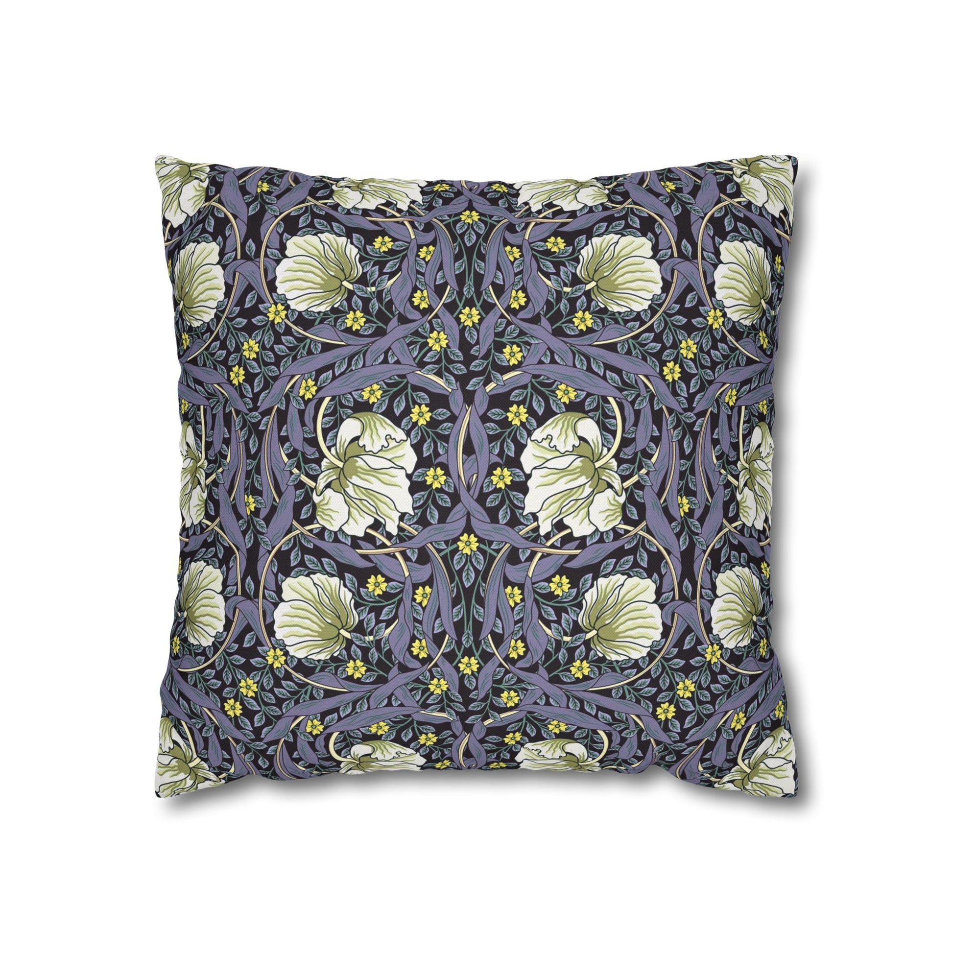 Decorative pillow with floral pattern on a white background