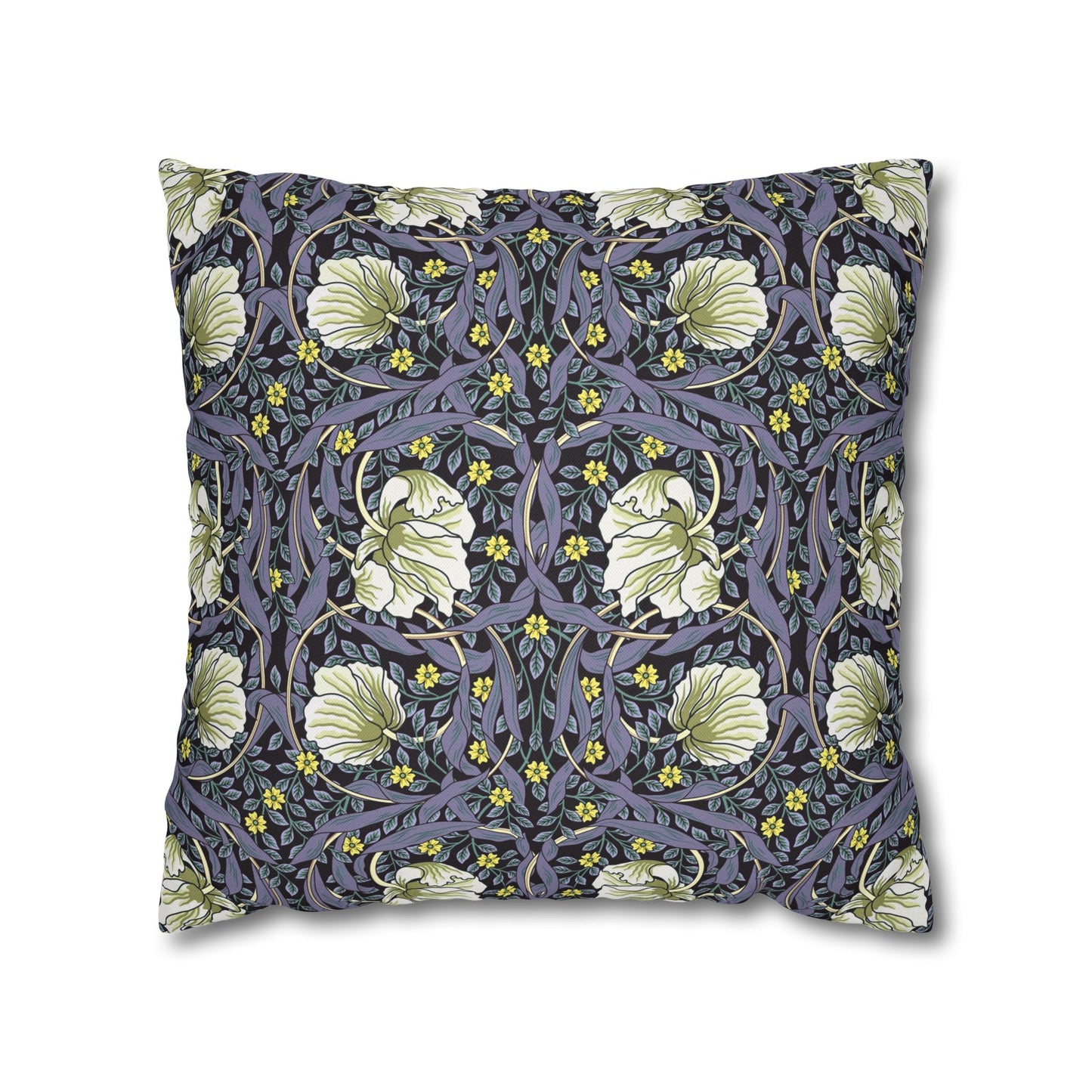 Decorative pillow with floral pattern on a white background